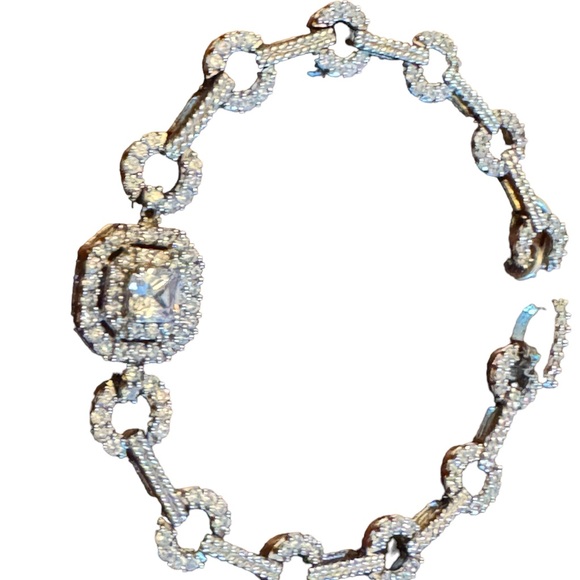 Sterling silver STAUER 925 fancy art deco link bracelet - Picture 3 of 4